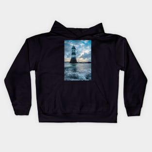 Penmon Lighthouse at dawn Kids Hoodie